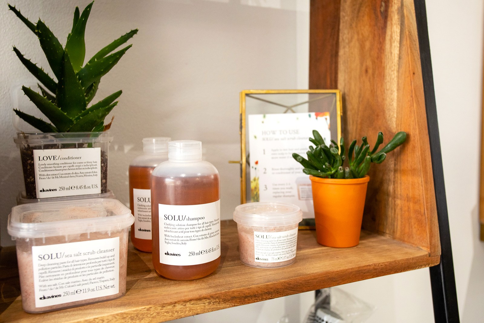Davines products on the shelf at Banshee